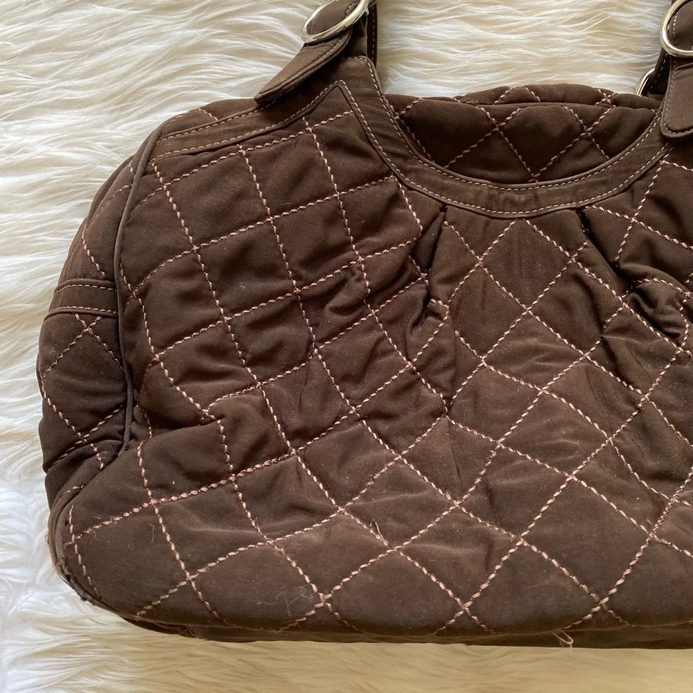 Vera Bradley Espresso Brown Quilted Oh Baby Diaper Bag Purse